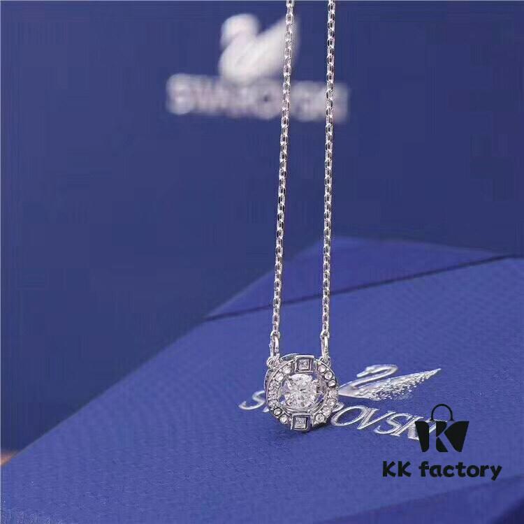 692fe74699f2d84055c8c5e4 SWAROVSKI Swarovski Dancing Heart Necklace, Athenian Charm, Crystal-Paved Three-Dimensional Frame with Movable Central Stone