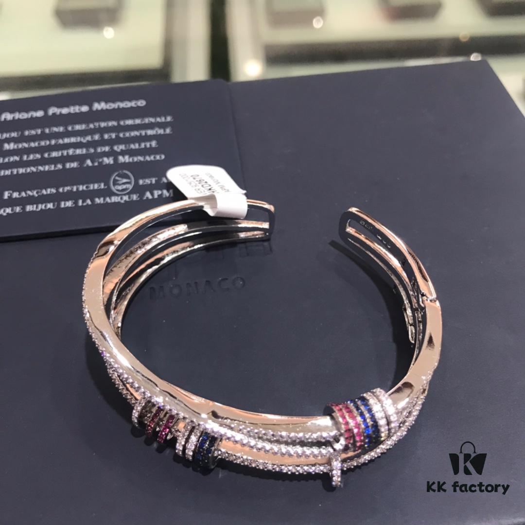 692fe75f99f2d84055c8c613 APM Monaco Colorful Dynamic Small Circle Triple-Open Bangle Bracelet