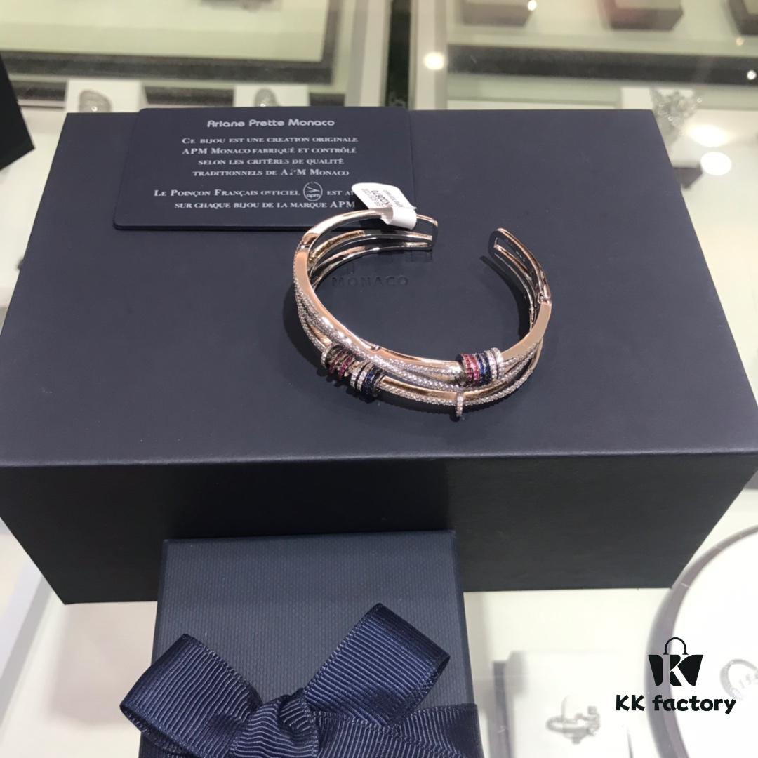 692fe75f99f2d84055c8c614 APM Monaco Colorful Dynamic Small Circle Triple-Open Bangle Bracelet