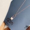 Valentine's Day Recommended Style🎋 APM Monaco Pink Gold-Tone Silver Crystal-Encrusted Pin Necklace