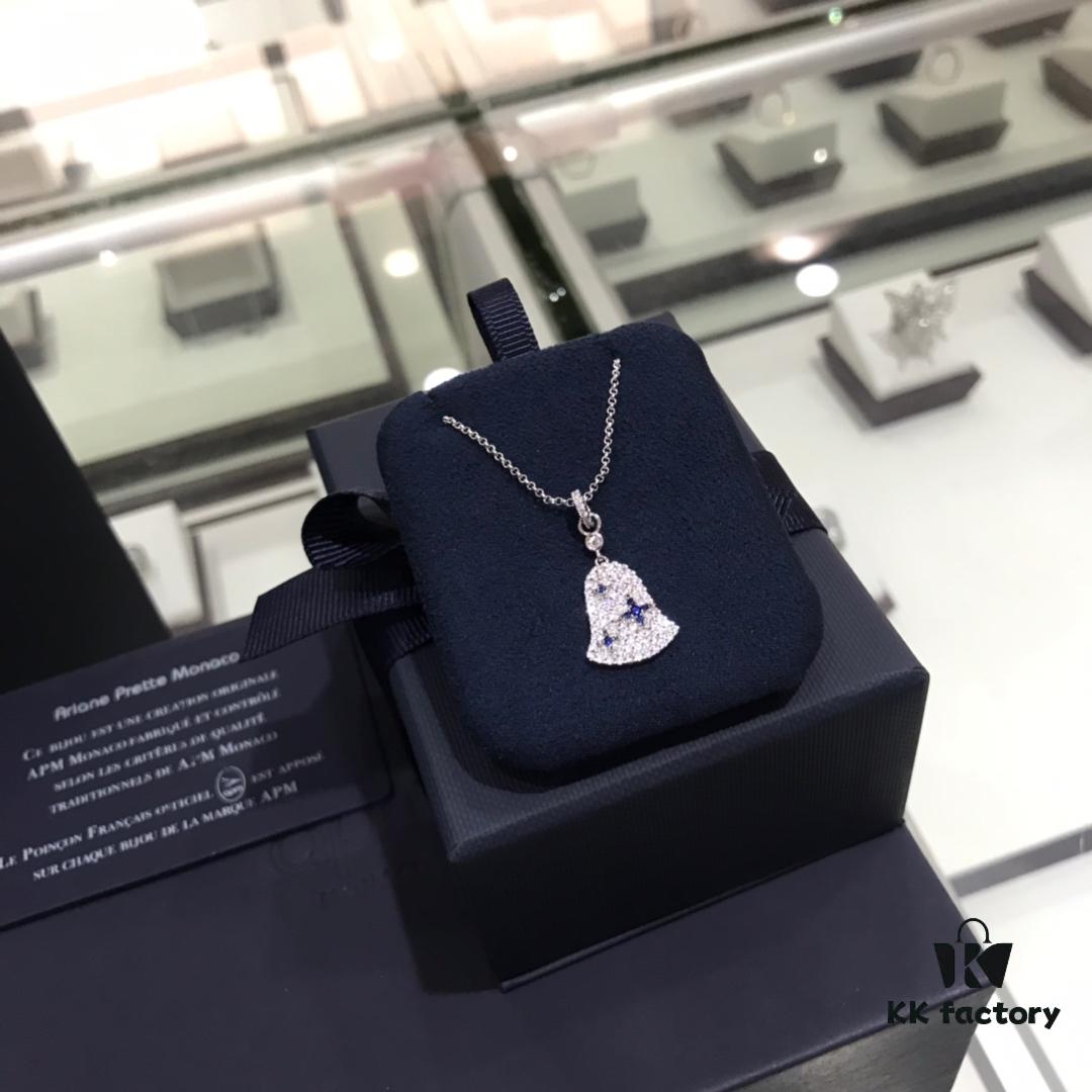 July New Arrival 🌈 APM Monaco Necklace for Women, Minimalist Elegant Fashion Bell Pendant in Silver, Summer New Delicate Collarbone Chain, Dreamy Love