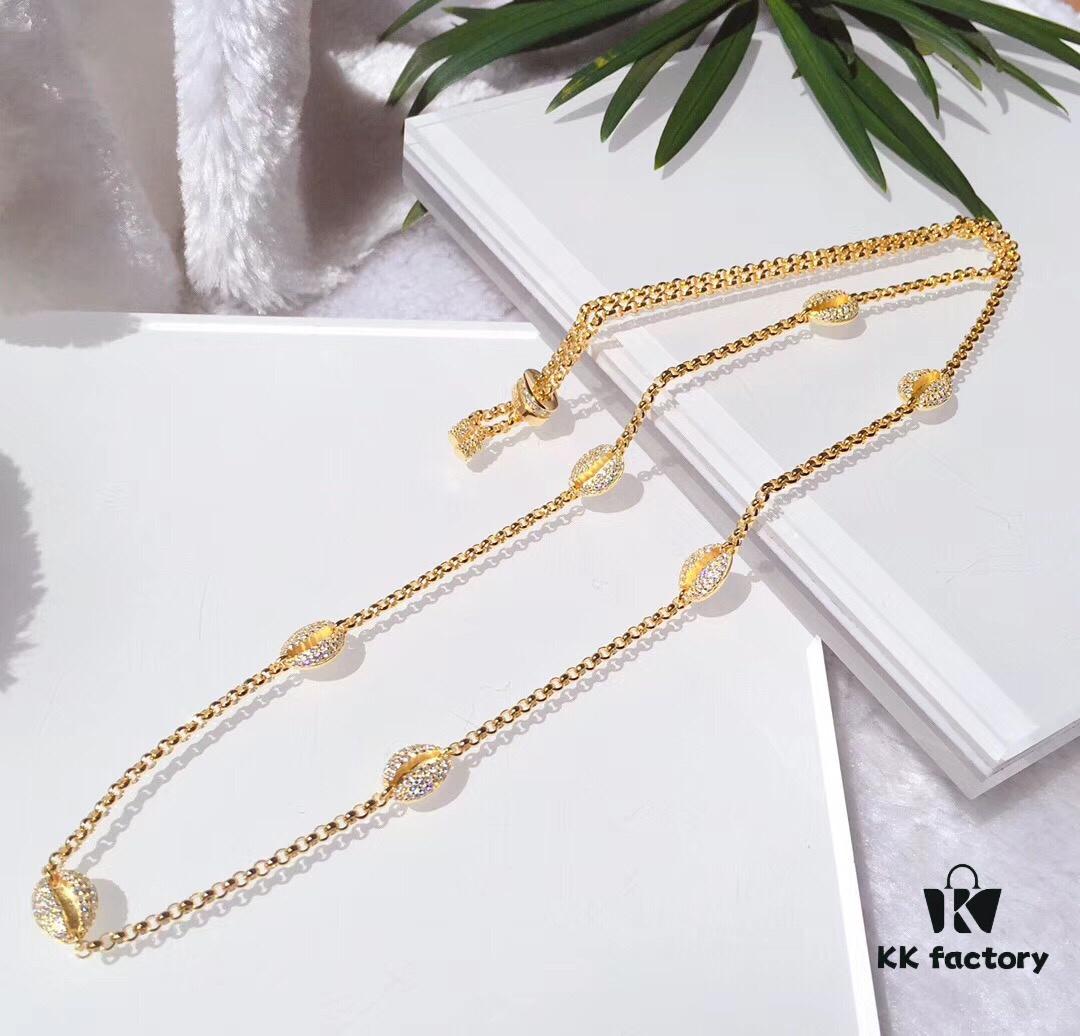 692fe79699f2d84055c8c649 APM Monaco Little Shell Necklace for Women, Colored Gold Plated Collarbone Chain, Summer New Arrival Pendant Jewelry, Retro Neck Chain, Silver Accessories, Counter Version