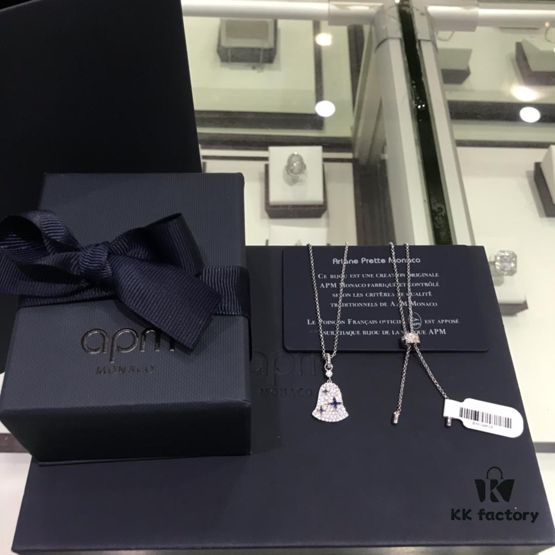 July New Arrival 🌈 APM Monaco Necklace for Women, Minimalist Elegant Fashion Bell Pendant in Silver, Summer New Delicate Collarbone Chain, Dreamy Love