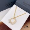 692fe7b399f2d84055c8c672 APM Monaco Gold-Tone Sterling Silver Crystal-Paved Pearl Necklace for Women, Pendant Collar Chain with Adjustable Length