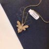 APM Monaco Silver Plated with Gold Bee Necklace with Sparkling Zircon Crystals