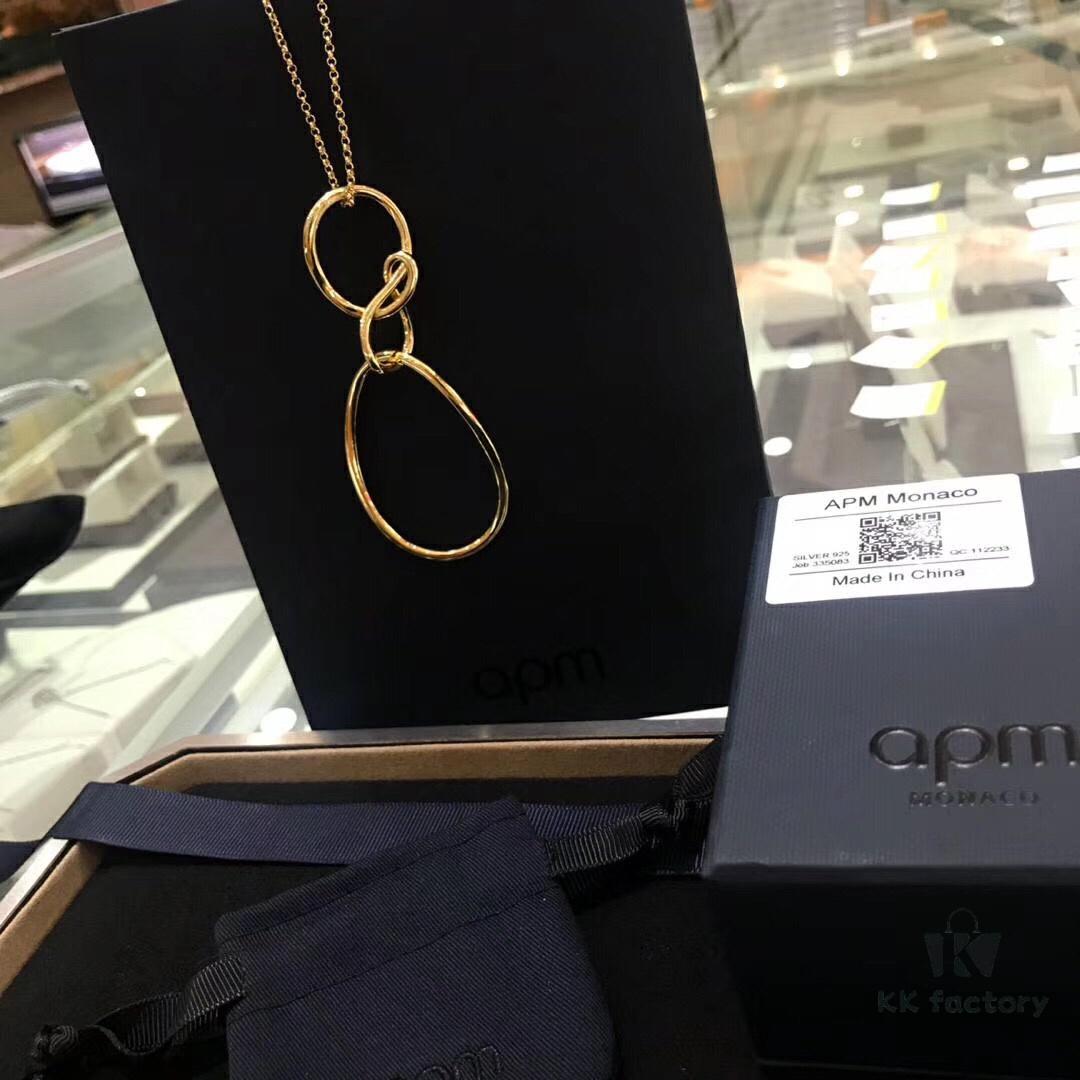 692fe7c499f2d84055c8c691 APM Monaco Necklace for Women, Collarbone Chain, French Minimalist Luxury Jewelry, Vintage Silver Pendant Necklaces
