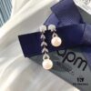 692fe7c899f2d84055c8c698 APM Monaco Asymmetrical Petal with Freshwater Pearl Earrings, Designer Silver Drop Earrings for Women
