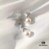692fe7cc99f2d84055c8c6a0 APM Monaco Asymmetrical Petal with Freshwater Pearl Earrings, Designer Silver Drop Earrings for Women