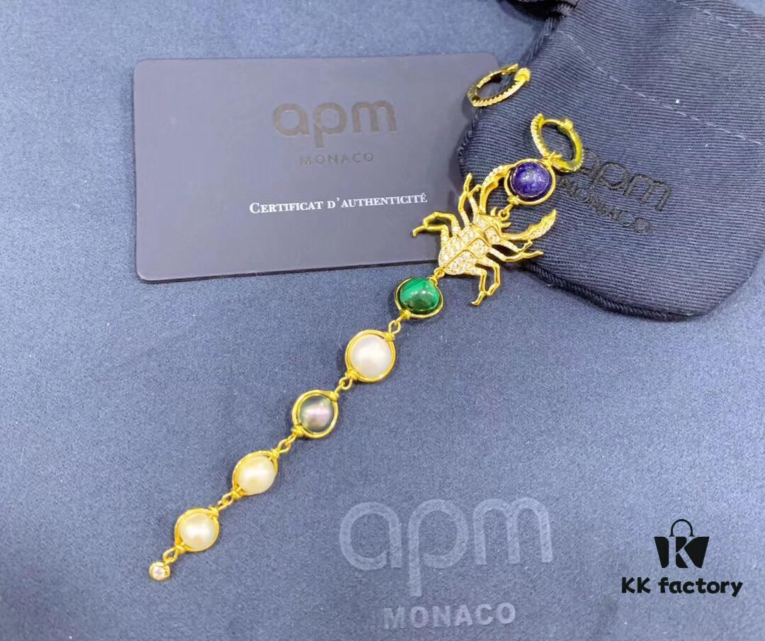 692fe7cf99f2d84055c8c6a3 APM Asymmetrical Scarab Drop Earrings