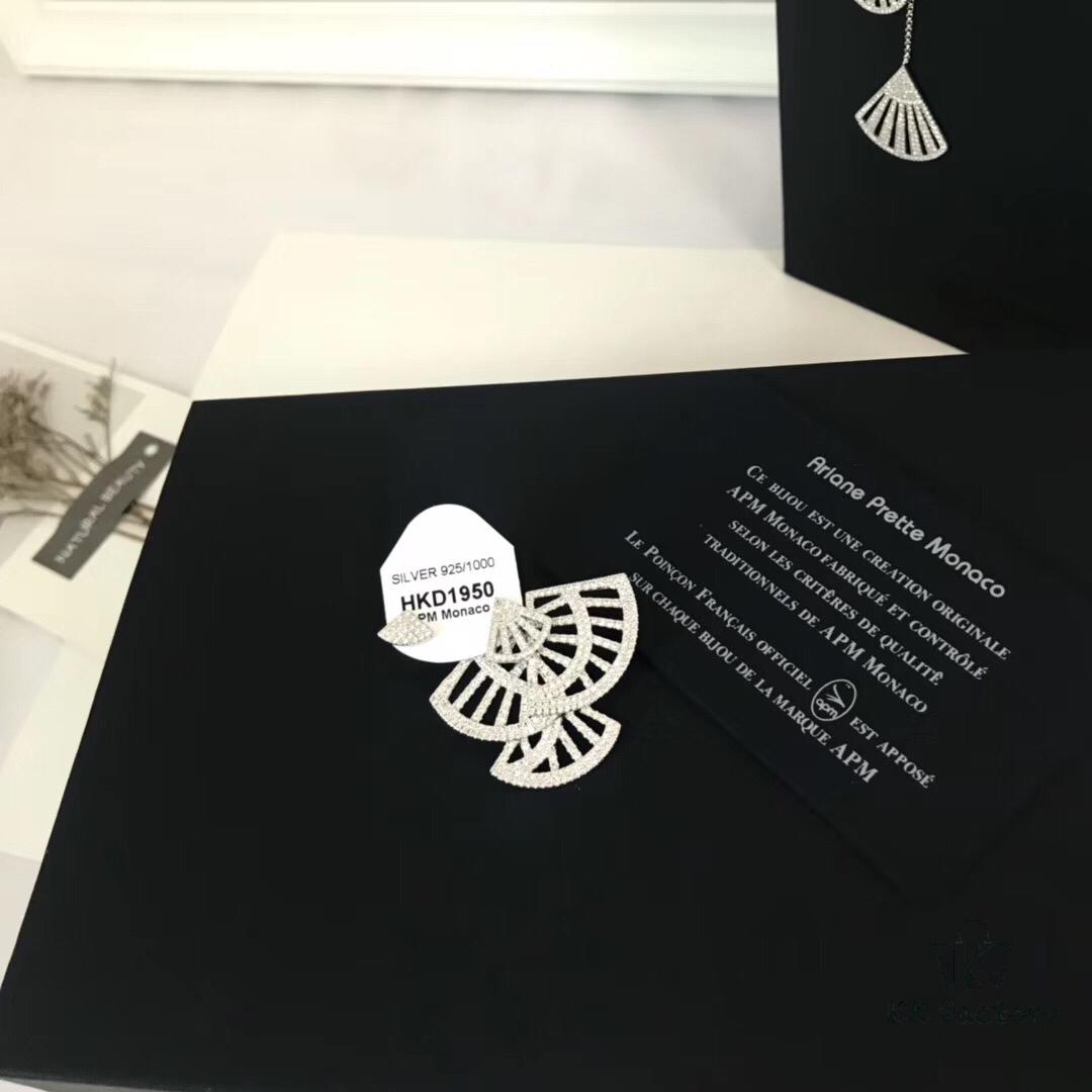 APM Asymmetric Fan Pendant Earrings