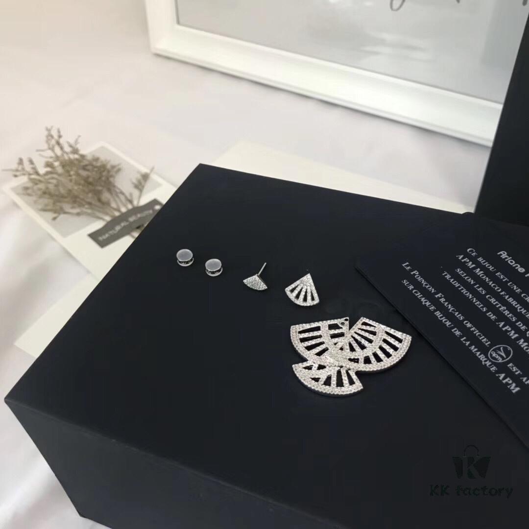 APM Asymmetric Fan Pendant Earrings