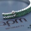 692fe7e299f2d84055c8c6c1 APM Monaco JANVIER Collection Silver Plated Mint Green Crystal Crocodile Cute Open Bangle Bracelet for Women