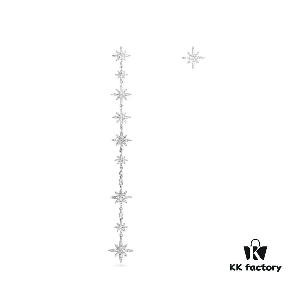 692fe7ec99f2d84055c8c6d2 APM Monaco New Summer Collection Earrings for Women, Stylish Asymmetric Long Dangle Earrings with Star and Moon Design