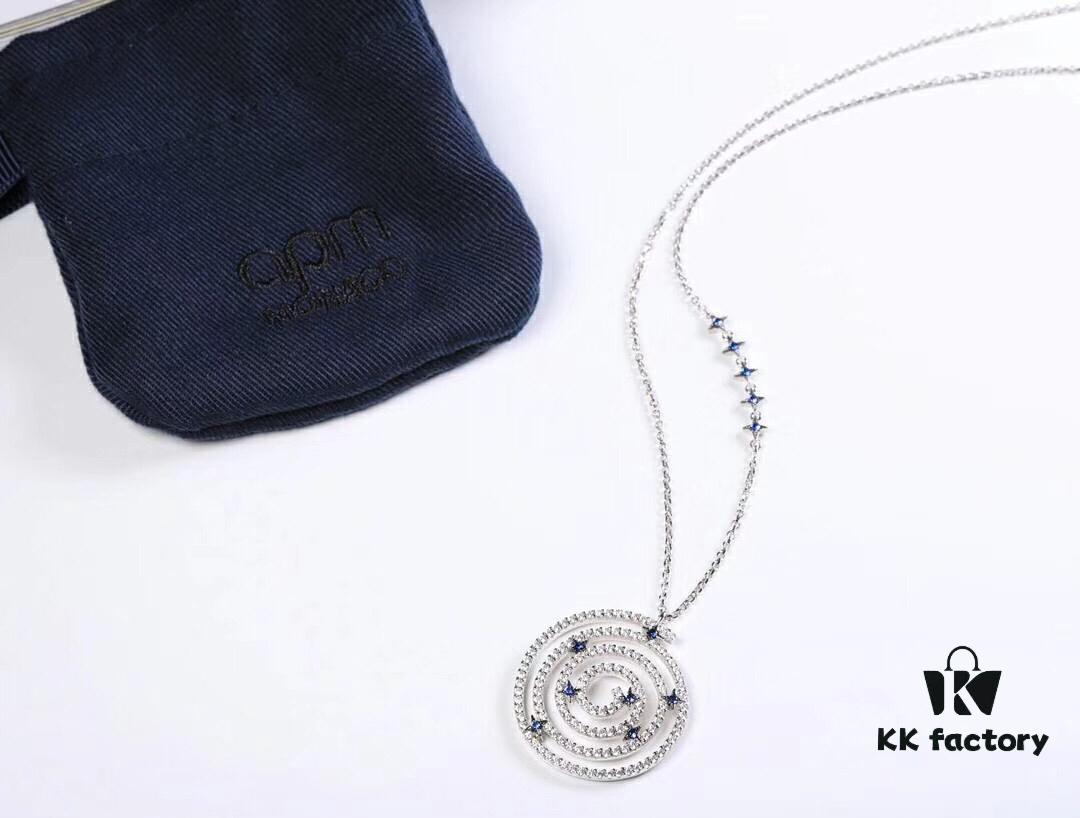 692fe7f299f2d84055c8c6d9 APM Monaco MANDALA Necklace, Sweater Chain, Pendant for Collarbone – Mysterious Infinity Circle, Continuation of the Beauty of Life