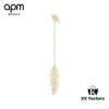 APM Monaco Single Gold-Tone Silver Crystal-Encrusted Feather Earring, Long Tassel Design with Moving Feathers That Sway in the Wind, Ear Stud Can Be Worn Separately – Showcase Video Available