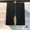 APM Monaco Single Gold-Tone Silver Crystal-Encrusted Feather Earring, Long Tassel Design with Moving Feathers That Sway in the Wind, Ear Stud Can Be Worn Separately – Showcase Video Available