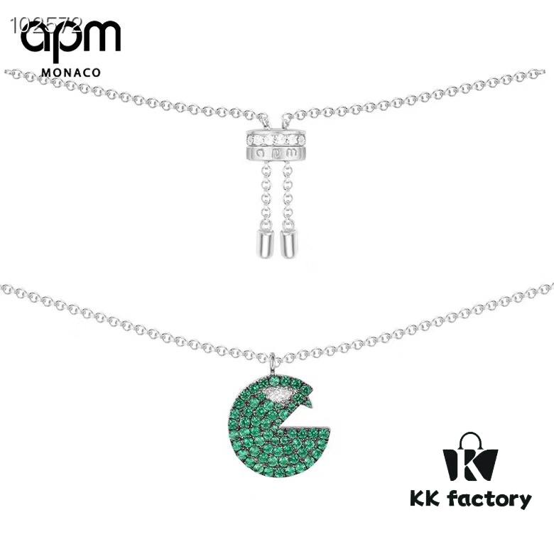 692fe80e99f2d84055c8c6f8 APM Monaco Silver Plated Mint Green Crystal 'PAC' Necklace for Women, Choker Style, Fashionable with Retro Charm