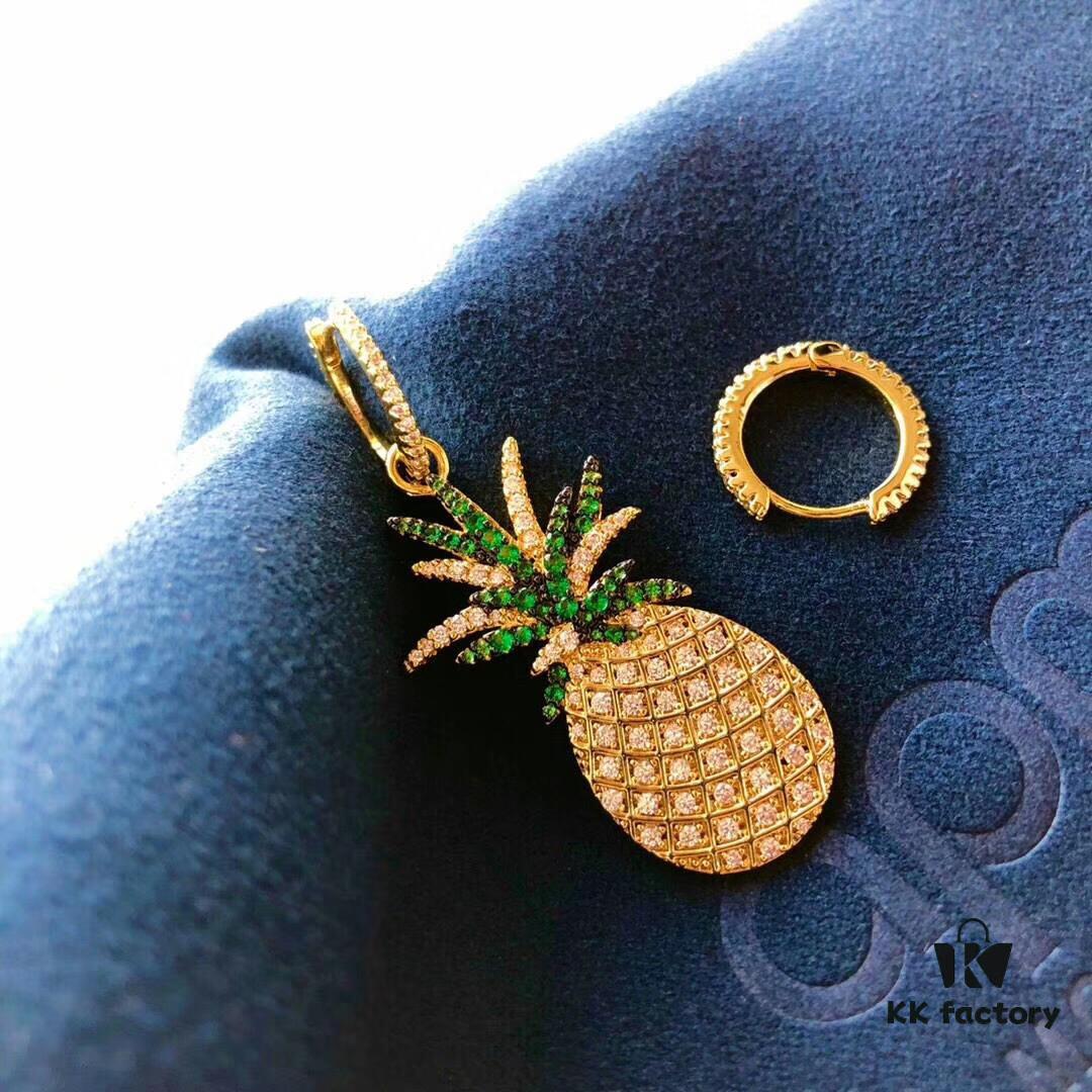 692fe81d99f2d84055c8c70f APM Monaco Pineapple Fruit Earrings with Yellow Crystal and Gold-Plated Silver, Made of 925 Sterling Silver! Brilliant Hand-Set Zirconias Shine Brightly in the Sun ✨