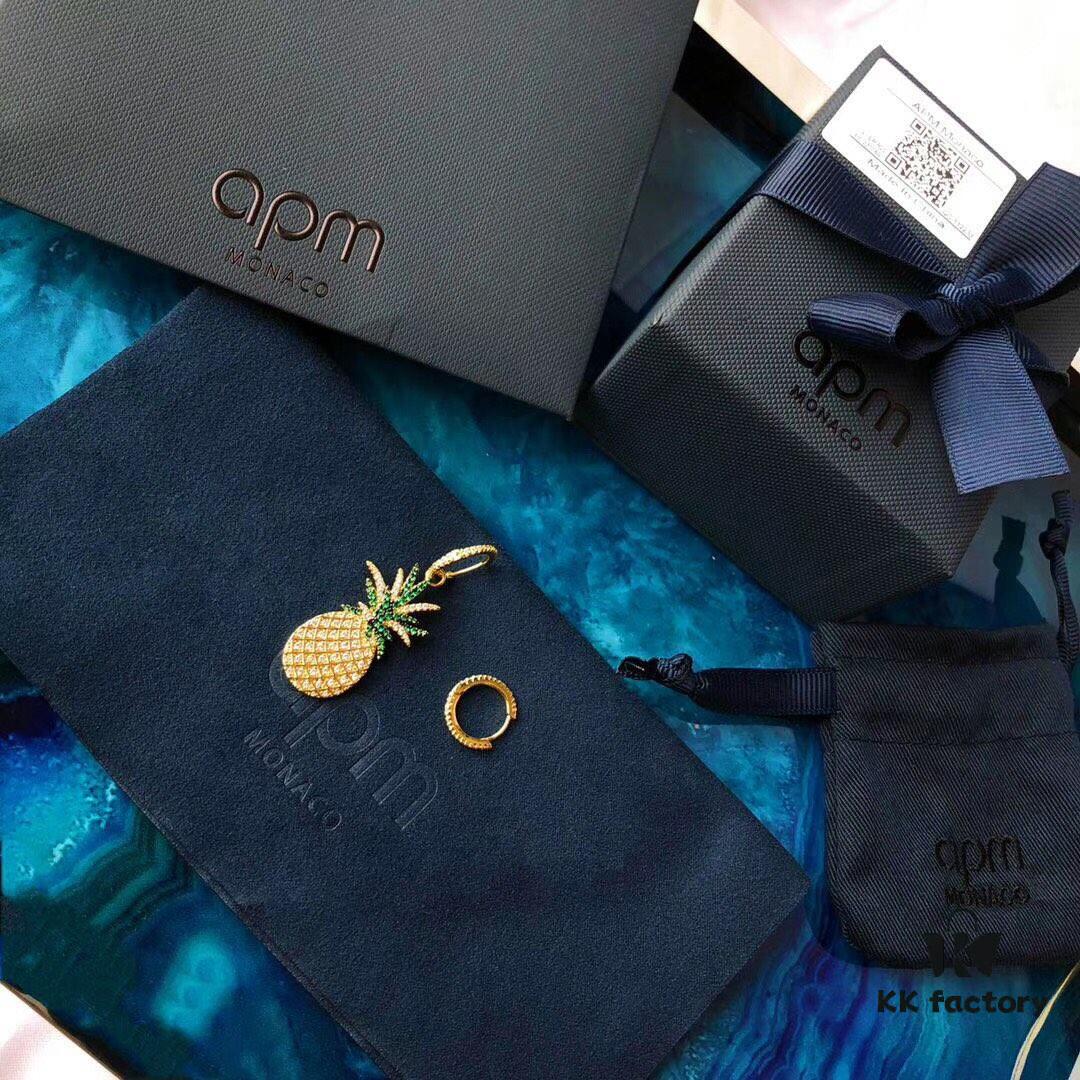 692fe81f99f2d84055c8c712 APM Monaco Pineapple Fruit Earrings with Yellow Crystal and Gold-Plated Silver, Made of 925 Sterling Silver! Brilliant Hand-Set Zirconias Shine Brightly in the Sun ✨