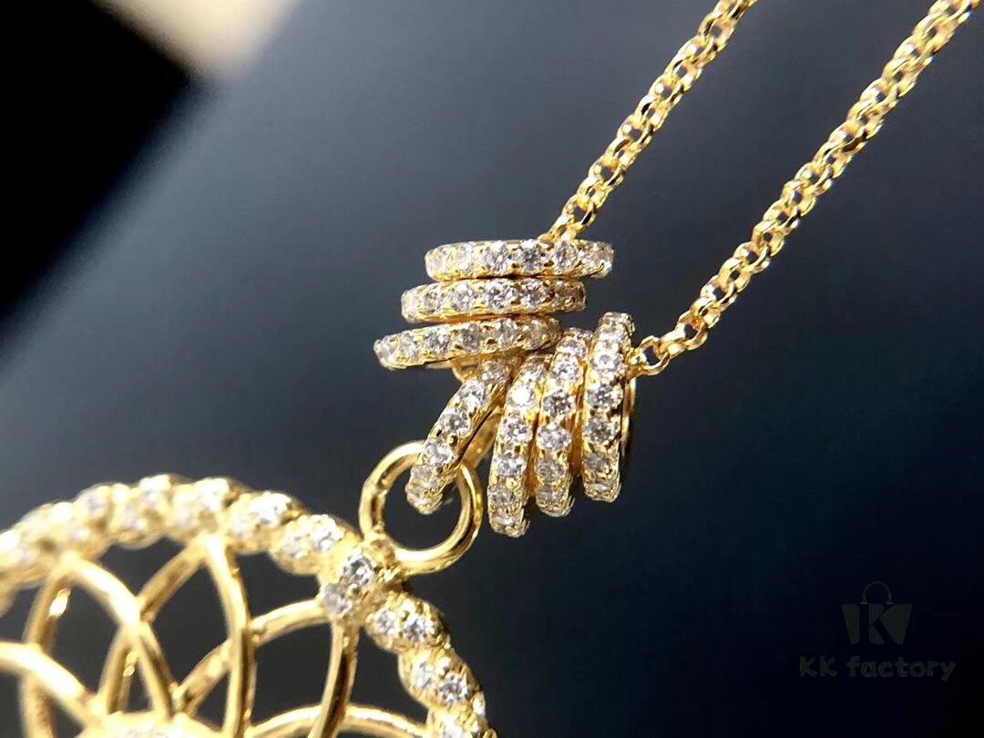 692fe82299f2d84055c8c716 APM Monaco Gold-Tone Silver Crystal Dreamcatcher Vintage Minimalist Fashion Statement Necklace for Women