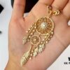 692fe82299f2d84055c8c718 APM Monaco Gold-Tone Silver Crystal Dreamcatcher Vintage Minimalist Fashion Statement Necklace for Women