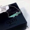 692fe82399f2d84055c8c71a APM Monaco JANVIER Collection Crocodile Pendant Necklace with Mint Green Crystals, Adjustable Chain