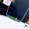 692fe82399f2d84055c8c71b APM Monaco JANVIER Collection Crocodile Pendant Necklace with Mint Green Crystals, Adjustable Chain