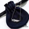 692fe82799f2d84055c8c723 APM Monaco Silver Crystal-Encrusted Crocodile Necklace for Women, Minimalist Autumn-Winter Collarbone Chain