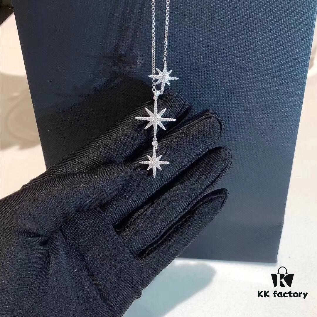 692fe82999f2d84055c8c728 APM Monaco Silver Meteorite Crystal Star 3-Meter Necklace