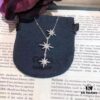 692fe82a99f2d84055c8c729 APM Monaco Silver Meteorite Crystal Star 3-Meter Necklace
