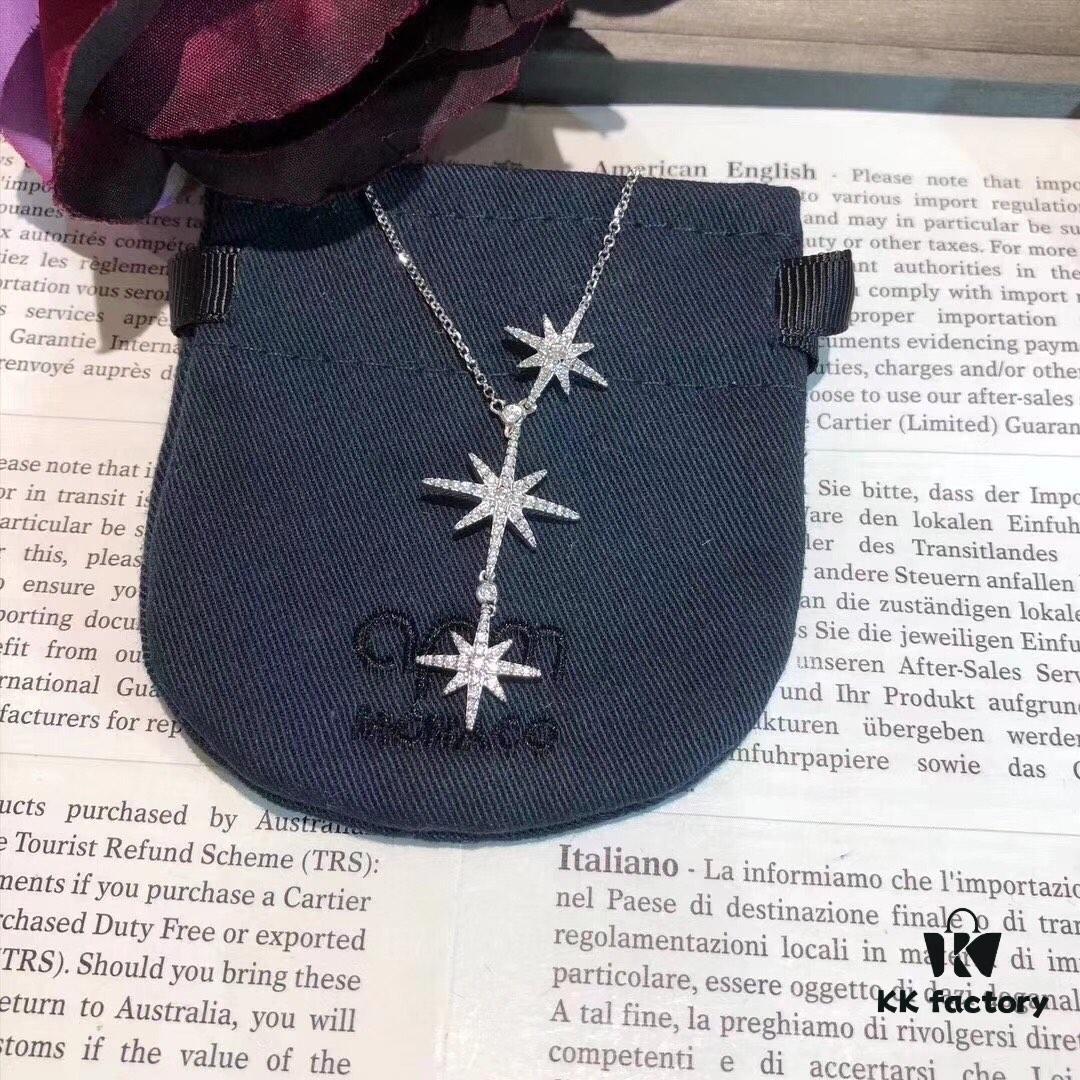 692fe82a99f2d84055c8c729 APM Monaco Silver Meteorite Crystal Star 3-Meter Necklace