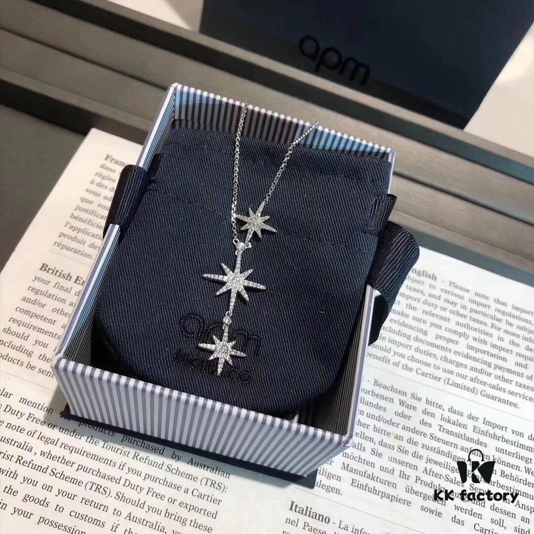 692fe82c99f2d84055c8c72d APM Monaco Silver Meteorite Crystal Star 3-Meter Necklace