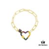 692fe83499f2d84055c8c73c March New Arrival 💕 A's Monaco Rainbow Heart Pendant Chain Bracelet, Sweet Interlocking Rings, Valentine's Gift for Girlfriend