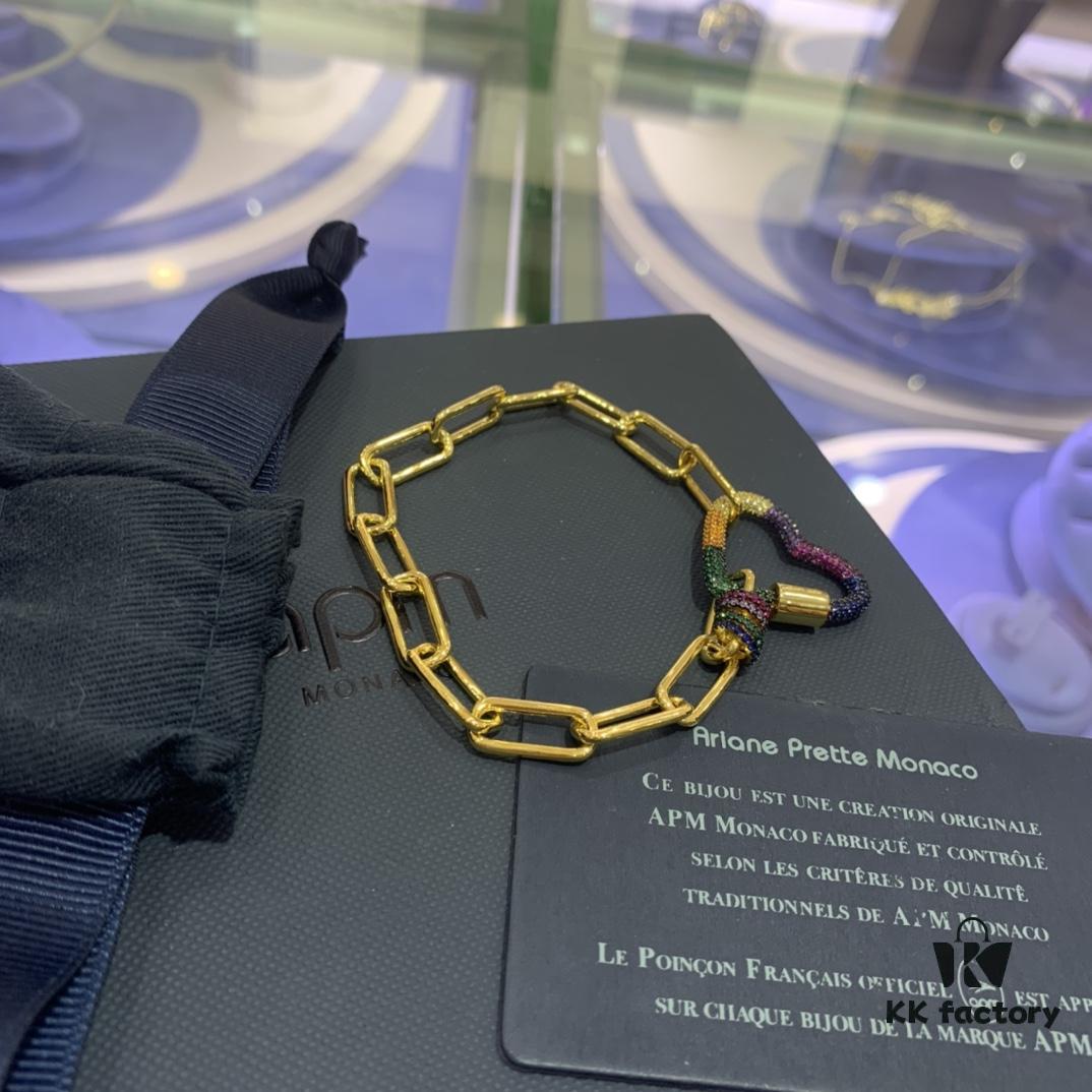 692fe83799f2d84055c8c742 March New Arrival 💕 A's Monaco Rainbow Heart Pendant Chain Bracelet, Sweet Interlocking Rings, Valentine's Gift for Girlfriend