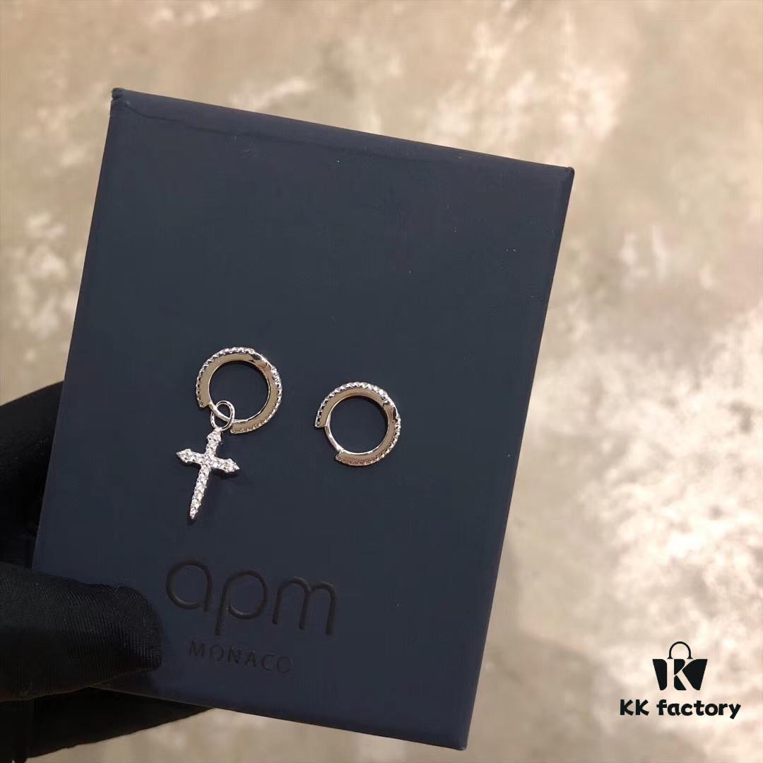 692fe83b99f2d84055c8c74c MONACO CROSS Asymmetric Earrings, Minimalist Cross Design