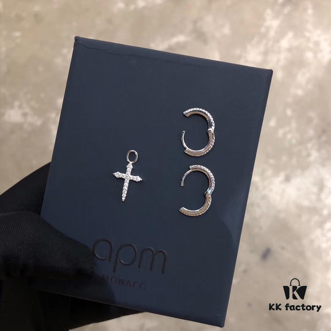 692fe83d99f2d84055c8c750 MONACO CROSS Asymmetric Earrings, Minimalist Cross Design