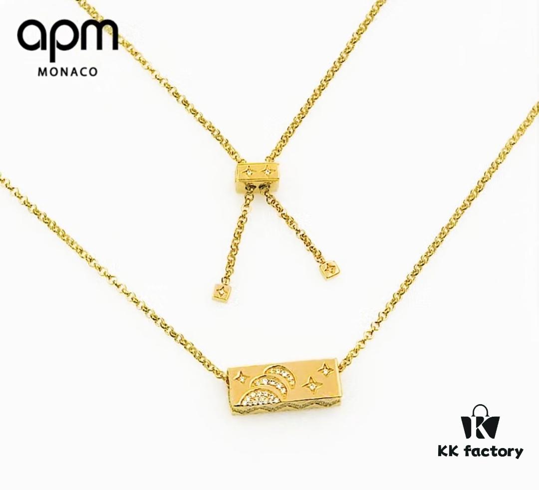 692fe84899f2d84055c8c767 New Arrival 💕 A's Monaco New Square Dreamy Star and Moon Necklace for Women, Luxury Elegant Geometric Collarbone Chain