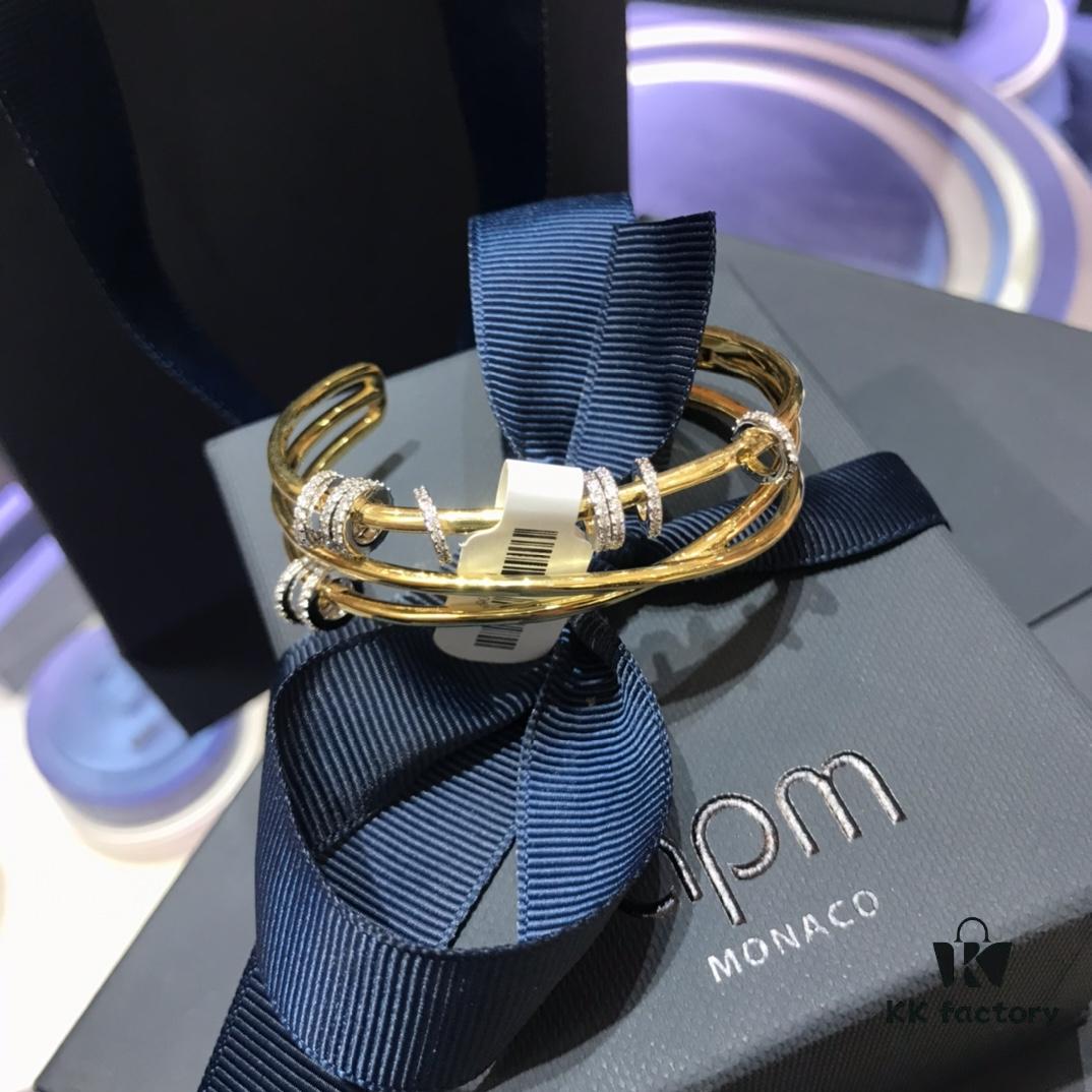 A Family Tangyun Circle Bracelet for Women, Fashionable and Unique Geometric Crossed Line Bangle Inspired by Dilraba