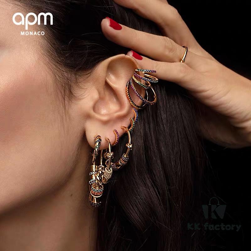 A Brand Monaco Single Romantic Colorful Multi-Layer Earrings, Stylish Designed Jewelry Gift for Girlfriend