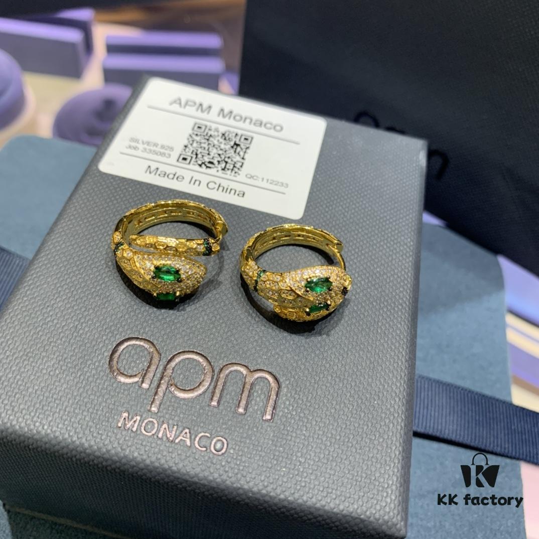 692fe87499f2d84055c8c7b1 A Family Monaco Exotic Snake Earrings with Green Stone, New Arrival, Stylish and Meaningful Serpent Design Women's Jewelry