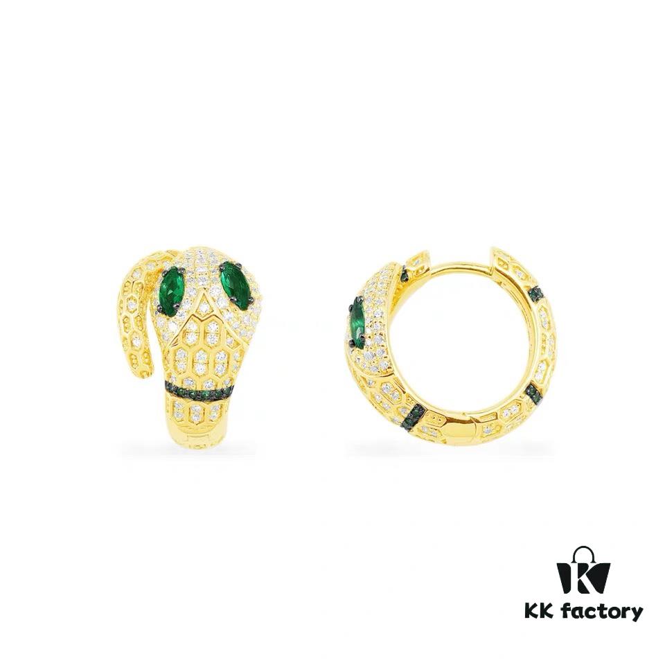 692fe87799f2d84055c8c7b3 A Family Monaco Exotic Snake Earrings with Green Stone, New Arrival, Stylish and Meaningful Serpent Design Women's Jewelry