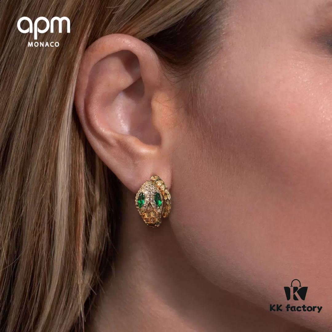 692fe87899f2d84055c8c7b5 A Family Monaco Exotic Snake Earrings with Green Stone, New Arrival, Stylish and Meaningful Serpent Design Women's Jewelry