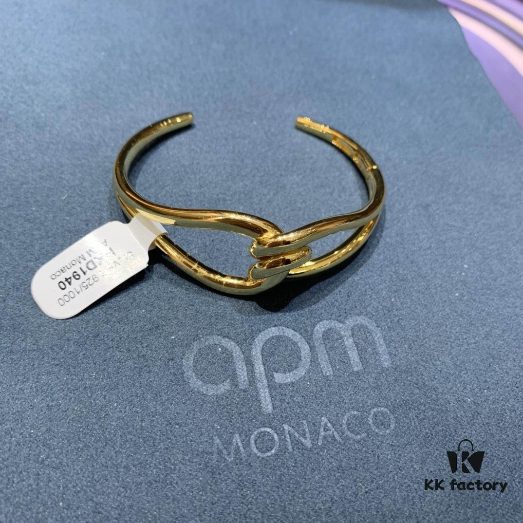 692fe89499f2d84055c8c7c9 A Family Monaco New Arrival Twisted Knot Open Bangle Bracelet for Women, Gold-Tone Geometric Jewelry in European and American Style, Perfect Gift for Girlfriend