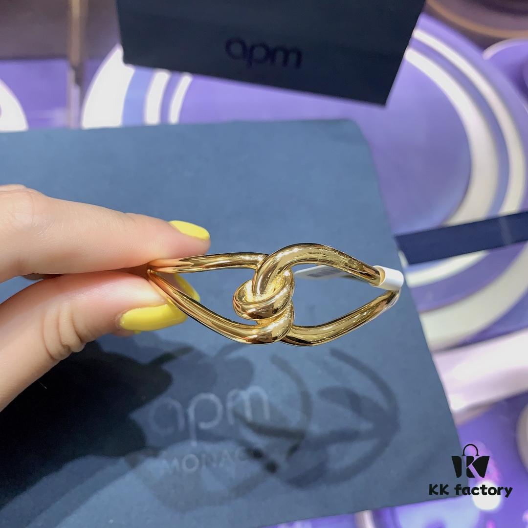 692fe89999f2d84055c8c7d0 A Family Monaco New Arrival Twisted Knot Open Bangle Bracelet for Women, Gold-Tone Geometric Jewelry in European and American Style, Perfect Gift for Girlfriend