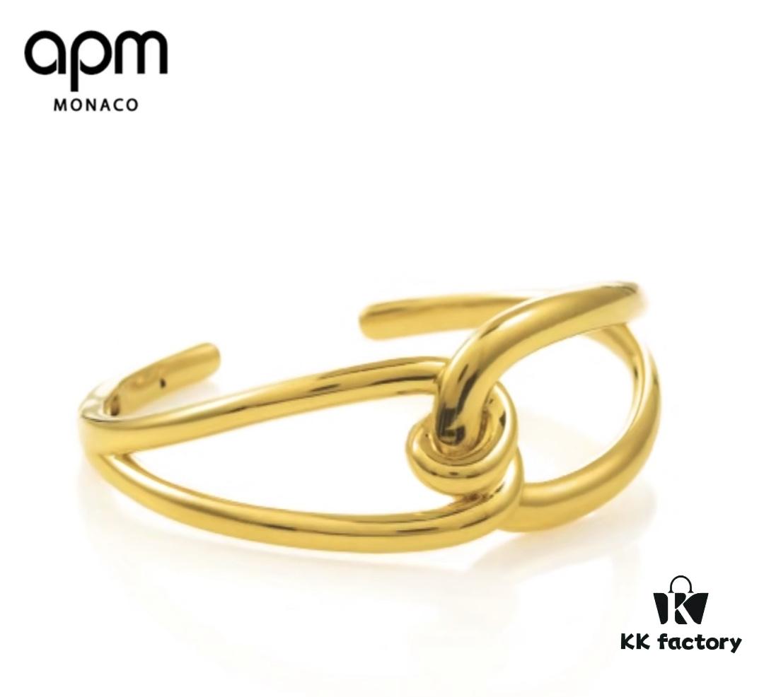 692fe89999f2d84055c8c7d1 A Family Monaco New Arrival Twisted Knot Open Bangle Bracelet for Women, Gold-Tone Geometric Jewelry in European and American Style, Perfect Gift for Girlfriend