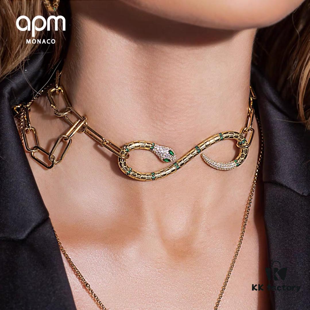 692fe8ba99f2d84055c8c80b New Arrival 💕 A Monaco Exotic Snake Short Collar Necklace for Women, Gold-Tone Serpent Ring Choker