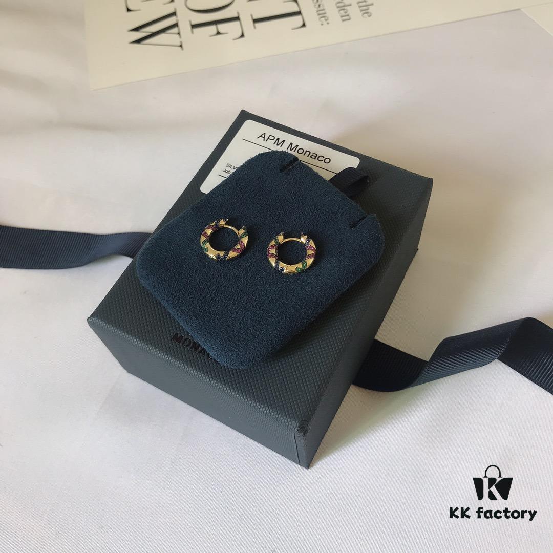 692fe8ef99f2d84055c8c859 APM Monaco Colorful Geometric Small Earrings for Women, Fashionable and Exquisitely Designed Ear Accessories Perfect for Winter