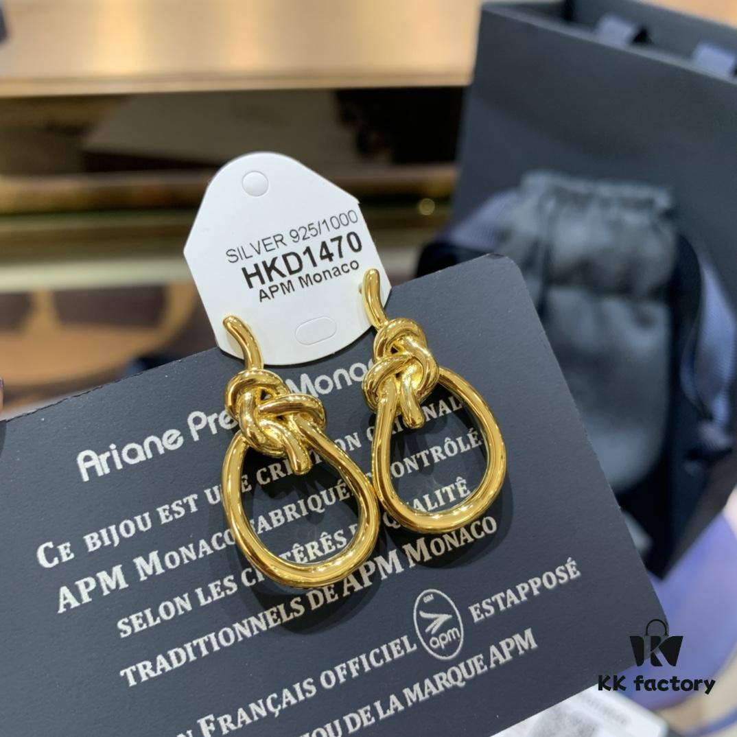 692fe90d99f2d84055c8c890 A-Monaco New Arrival Tangled Knot Earrings for Women, Stylish Gold Geometric Studs, Fashionable European and American Ins Style Ear Accessories