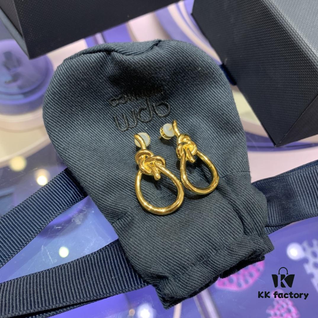 692fe90f99f2d84055c8c894 A-Monaco New Arrival Tangled Knot Earrings for Women, Stylish Gold Geometric Studs, Fashionable European and American Ins Style Ear Accessories