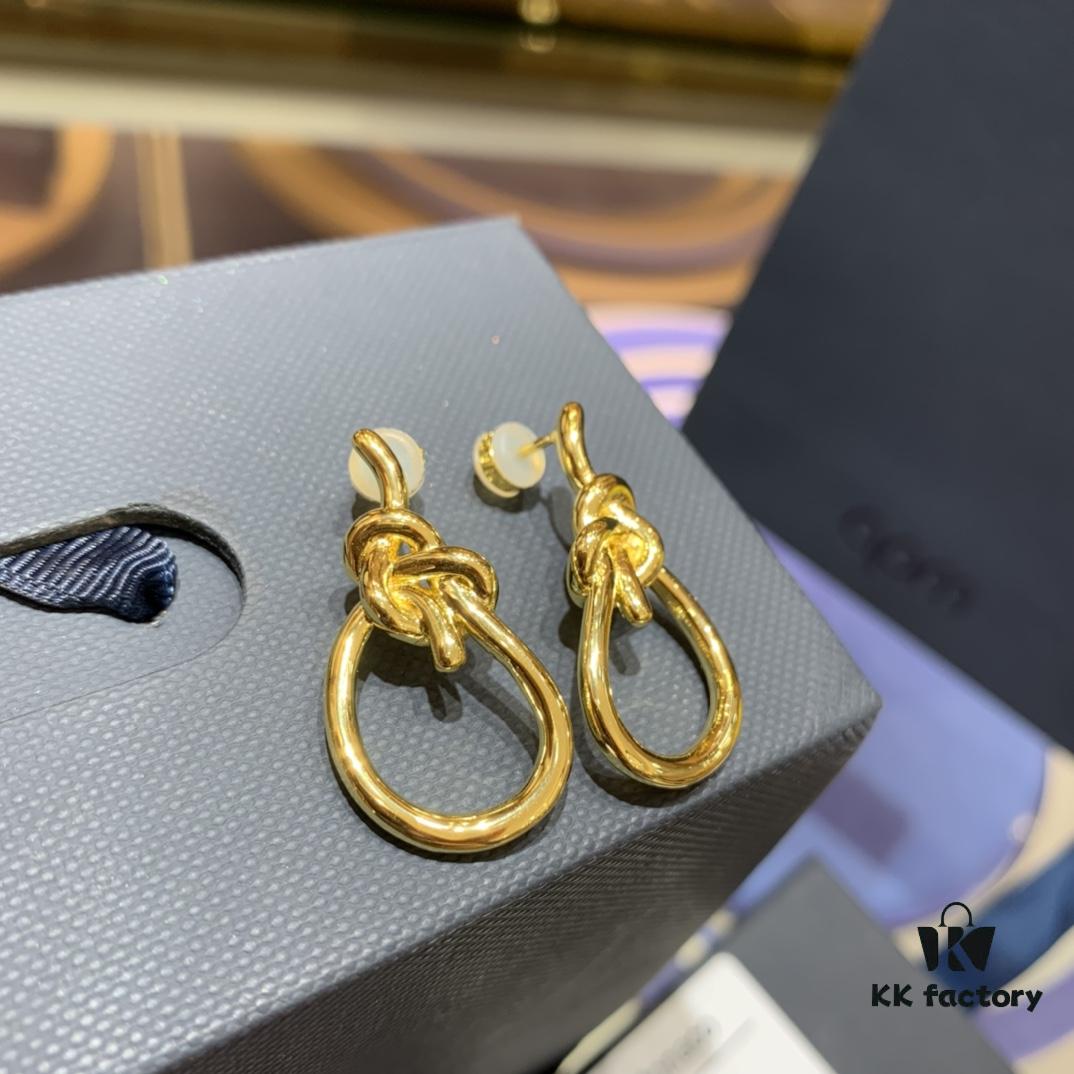 692fe90f99f2d84055c8c895 A-Monaco New Arrival Tangled Knot Earrings for Women, Stylish Gold Geometric Studs, Fashionable European and American Ins Style Ear Accessories